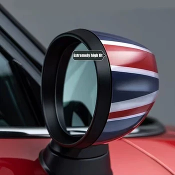 2 adet Siyah Bayrak Kabuk Araba Kapı Dikiz Aynası Kapakları BMW MINI Cooper S JCW F54 F55 F56 F57 F60 2015-2019 Aksesuarları