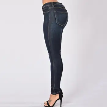 Günlük Yaşam için dayanıklı Rahat Pull-on Skinny Jeans Rahat Kadın Pantolon Cilt dostu