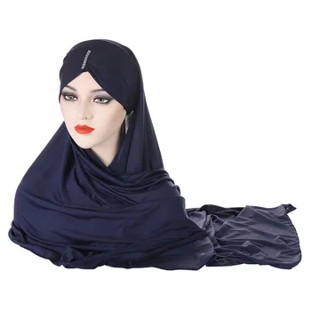 2022 Yeni Müslüman Kadınlar Anında Başörtüsü eşarp Elmas İslam Giyim Başörtüsü hazır Giyim Hicap Türban Arap Şal