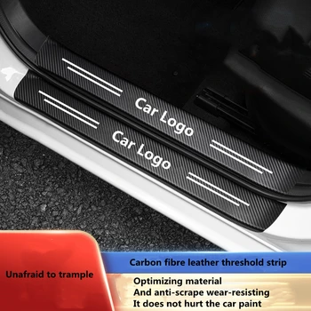 Karbon Fiber Araba Kapı Eşiği Eşik Çıkartmalar Logo Çıkartmaları Toyota Corolla Prado Camry Venza Avensis Yaris Rav4 Auris CHR