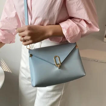 Moda Mavi omuz çantaları Kadınlar için Lüks Pu Deri çapraz askılı çanta Küçük Flap askılı çanta Bayanlar Rahat tasarımcı çantaları Sac