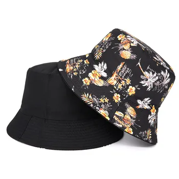 Pamuk Çiçek Baskı Kova Şapka Moda Joker Açık Seyahat güneşlikli kep Erkekler Ve Kadınlar İçin 158