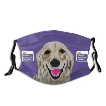 Iı, Köpek Destekli Terapi Golden Retriever Logolar İle V3 Moda Komik Tasarım Siyah Kullanımlık Koruyucu Maskeler