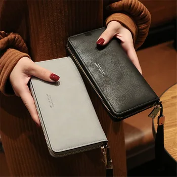 2021 Yeni Kadın uzun cüzdan telefon cebi kart tutucu Çanta Bayan Deri Debriyaj 6 Renkler Cep Telefonu Çantası