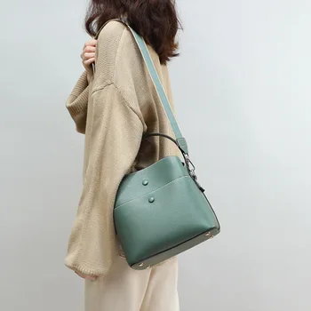 Lüks Çanta Kadın Crossbody askılı çanta Hakiki Deri İki Sapanlar 2022 Yeni Moda Kova omuzdan askili çanta