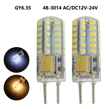 5 ADET GY6.35 LED Ampul 3 w LED mısır rengi lamba 3014 AC DC12V 24 V LED Silikon Kristal Avize Ampul Soğuk Beyaz Sıcak Beyaz