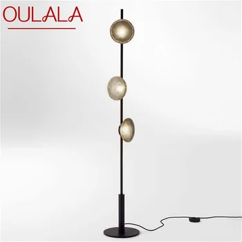 OULALA Postmodern Vintage zemin lambası İskandinav yaratıcı lüks basit LED ayakta dekor ışık ev oturma odası otel için