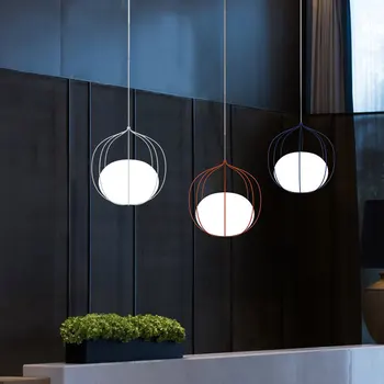 Iskandinav Modern kolye ışıkları demir cam asılı yatak odası için lamba Yemek Odası Ev Dekor mutfak armatürleri E27 Otel Bar Hanglamp