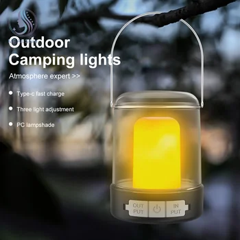 Retro lamba taşınabilir kamp feneri usb yeniden şarj edilebilir kamp çadırı seyahat ışık Vintage dış aydınlatma kamp ekipmanları el feneri