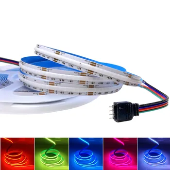 COB RGB LED şerit ışıklar yüksek yoğunluklu 810 leds DC12V / 840LED DC24V şerit RGB COB bant yumuşak esnek LED dekorasyon ışıklandırma