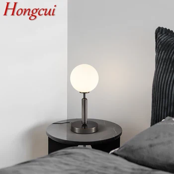 Hongcui Çağdaş Siyah Masa Lambası LED Pirinç Danışma ışık Ev Yatak Odası İçin Sadece Yaratıcı Dekorasyon