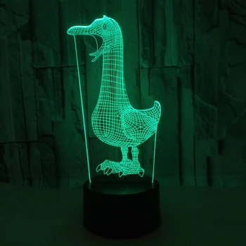 Kuş 3D ışık renkli uzaktan dokunmatik gece lambası akrilik 3D masa lambası LED Illusion masa lambası ev dekor aydınlatma noel hediyesi