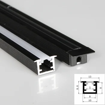 60 m (30 adet) çok, parça başına 2 m, siyah led alüminyum profil led şeritler sütlü diffüz kapaklı