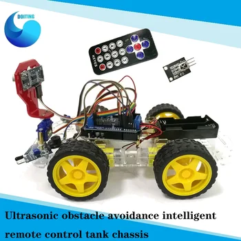 IR Kumanda İzleme Engellerden Kaçınma 4WD Robot Araba Şasi Kiti ile Arduino için R3 Kurulu + Motor Sürücü Kalkanı Kurulu DIY RC