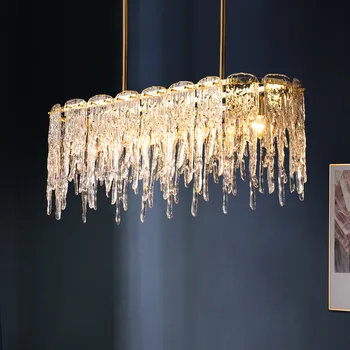 Iskandinav tüm bakır kristal cam yemek odası avize ışık lüks basit post-modern oturma odası kişilik yaratıcı lambalar