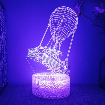 Eğlence uçak balon gece ışıkları romantik akrilik standları Led lamba kız yatak odası dekorasyon çocuk noel hediyesi
