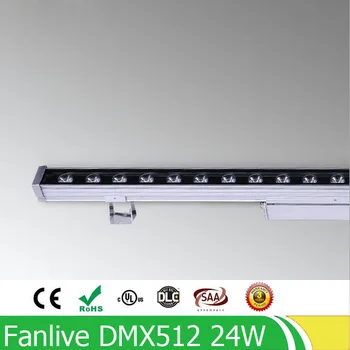 10 adet Ac85-265v DMX512 RGB 24W LED sel ışıkları duvar yıkayıcı su geçirmez Ip65 Duvar Yıkayıcı Aydınlatma lambası açık Dmx ışık Projektör
