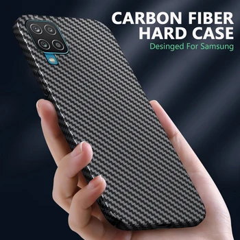 Orijinal Karbon fiber Telefon Kılıfı için Samsung Galaxy A73 A53 A33 A13 A23 A72 A52 A42 A32 A22 A71 A51 M53 M33 M52 Sert Telefon Kapak