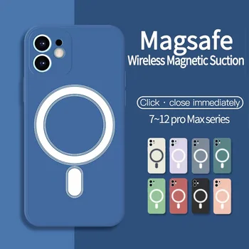 2022 Yeni Sıvı Silikon Manyetik Telefon Kılıfı için iPhone 12 13 Pro 11 Max 11 X Xs Xr 7 8 Artı Mini SE Magsafing Yumuşak Kapak