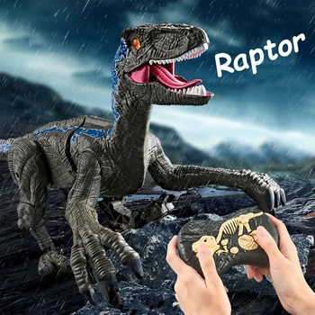 2.4 G RC Velociraptor dinozor ışık Kükreyen Modeli Elektrikli Hayvan Simülasyon Uzaktan Kumanda Dinosauria Oyuncaklar boys için