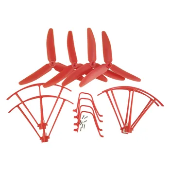 BLLRC helikopter parçaları SYMA X5UW X5UC dört eksenli uçak kırmızı yükseltme üç yapraklı pervane koruma halkası iniş dişli seti