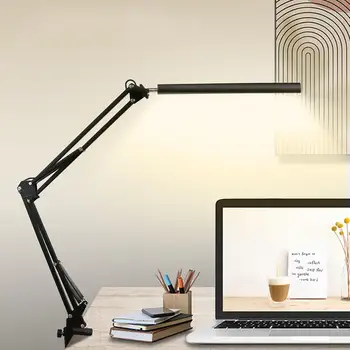 Ayarlanabilir Salıncak Kolu masa lambası w / Kelepçe Göz Bakımı Kısılabilir masa lambası Aydınlatma Okuma için Ev Ofis Oturma Odası Yatak Odası