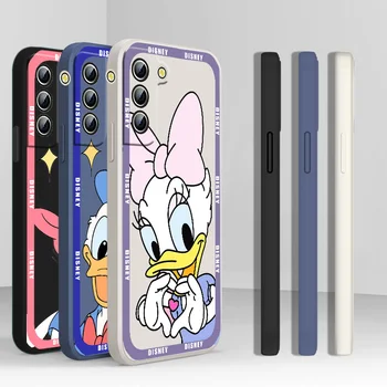 Donald Ördek Disney telefon kılıfı Sıvı Halat Samsung Galaxy S10 S10e S20 S21 S22 Artı Lite Ultra FE 4G 5G Funda Kapak Geri Yumuşak