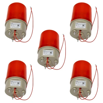 5X endüstriyel yanıp sönen ses alarm ışığı, BEM-1101J 220V kırmızı LED uyarı ışıkları sistemi dönen ışık
