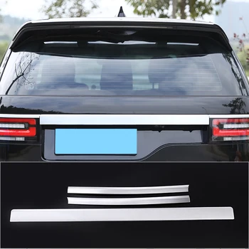 Araba Abs Krom Arka Kuyruk İşık Lambası Şeritleri + Arka Kapak Şeritleri Trim Land Rover Discovery 5 2017 İçin Araba Aksesuarları 3 adet