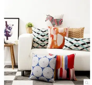 renkli zebra eleman minder örtüsü pamuk keten abstact tarzı yastık dekoratif bel yastık kılıfı ev dekor