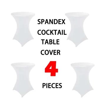 4 adet Renkli Lycra Spandex Streç Kokteyl Kuru bar masası Kapak Çorap Masa Örtüsü Düğün Olay Parti Otel Dekorasyon HAORUİ