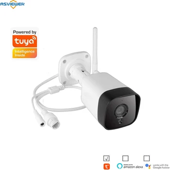 Tuya P2P IP Kablosuz Açık Ev Güvenlik Akıllı Wifi Kamera Gece Görüş CCTV Gözetim Video Hava Koşullarına Dayanıklı Kamera