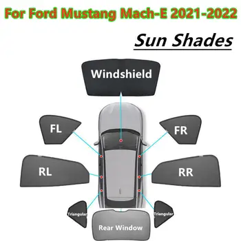 Ön Cam Yan Pencere Güneşlik Gölge İç Gizlilik Uyku Kalkanı İşık Kör Mustang Mach-E 2021 2022