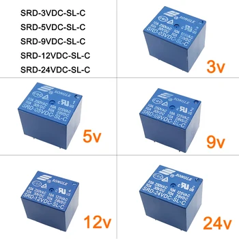 5 Adet SRD-05VDC-SL-A SRD-12VDC-SL-A SRD-24VDC-SL-A 4/5PIN 03V 05V 12V 24V DC güç rölesi Kurulu 4pın 5pın DC SRD Röle Arduino için