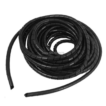 8mm Dış Çap 4.8 M PE Polietilen Spiral Kablo Tel Sarma Tüp Siyah
