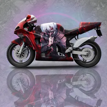 Anime Motosiklet Folyo Kapı Yan Çıkartması İçin Uygun Herhangi Bir Motosiklet Vinil Grafik Karikatür Özel Otomobil Parçaları Tam Vücut Araba Çıkartmaları