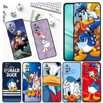 Disney Karikatür Donald Ördek Xiaomi Redmi İçin Not 11E 11S 11 11T 10 10S 9 9T 9S 8 8T Pro 5G 7 5 Siyah Yumuşak telefon kılıfı Funda