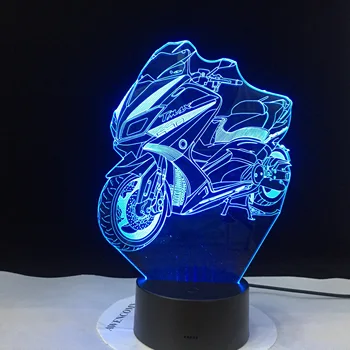 Motosiklet Modeli Aydınlık 3D Illusion Led Lamba Renkli Dokunmatik Gece Lambası Flaş Aydınlatma Karanlık Motorlu Oyuncaklar Dropshipping