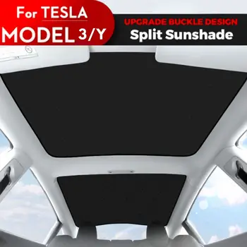 Bölünmüş Yükseltme Toka Güneş Tonları Cam Çatı Güneşlik Tesla Modeli 3 Y 2021-22 Ön Arka Sunroof Cam Çatı Penceresi