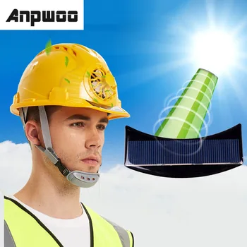 Güneş elektrikli fan Kask Açık Çalışma Güvenliği Baret Inşaat İşyeri ABS malzeme koruyucu bone tarafından Desteklenmektedir GÜNEŞ PANELI
