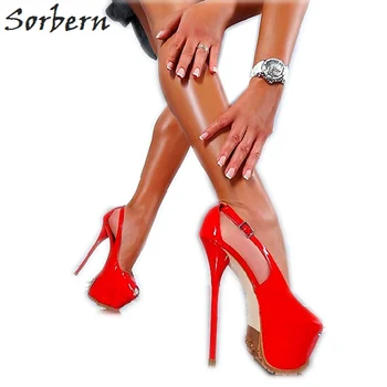 Sorbern Seksi Extrem Yüksek Topuk Akşam parti ayakkabıları Kadın Gece Kulübü Ayakkabı Özel Çok Renkler Platformu Pompa Pist Ayakkabı 34-47