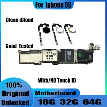 100 % İyi Çalışma iphone 5S Anakart İle/Olmadan Dokunmatik KİMLİK,orijinal unlocked iphone 5S Anakart 16G-32G-64GB