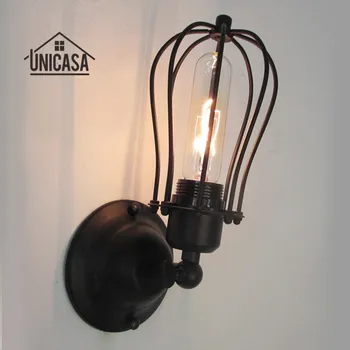 Vintage duvar ışıkları mutfak lobi antika ferforje duvar aplikleri siyah endüstriyel Chandelie aydınlatma Modern kapalı LED lamba