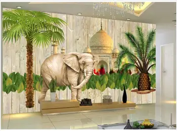 Özel fotoğraf duvar kağıtları duvarlar için 3 d Avrupa tarzı fil ağacı Güneydoğu Asya arka plan duvar kağıtları oturma odası dekor için