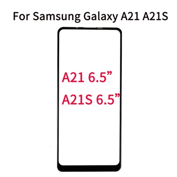 10 Adet / grup Samsung Galaxy A21 A215 / A21S A217 Dokunmatik Ekran Ön Cam Panel LCD Dış Lens A21 A21S Ön Cam OCA