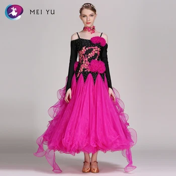MEİ YU 227 Modern dans kostümü Kadın Bayanlar Yetişkin Giyim Waltzing Tango Dans Elbise Balo Salonu Kostüm Akşam Parti Elbise