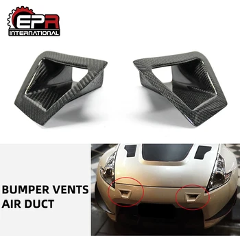 Araba-styling Karbon Fiber Ön Tampon Kanalı Seti Parlak Fiber Kaplama Hava Firar Aksesuarları Yarış Trim Fit Nissan 370Z Z34