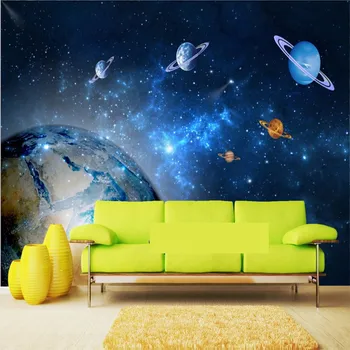 3D Evren Yıldız çatı tavan oturma odası yatak odası arka plan duvar kağıdı resimleri bar ktv otel Özel Boyut