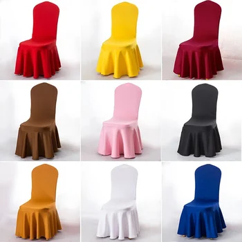 1 Parça Polyester Spandex Beyaz Sandalye Düğün Otel Açık Parti Dekor Ziyafet Sandalye Slipcover için Kapakları