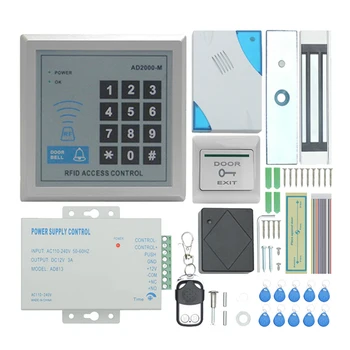 TZAD2000M-02 RFID Kapı Erişim Kontrol Sistemi Seti, ev Güvenlik Sistemi İle 280 Kg Elektrikli Manyetik Kilit Güç Kaynağı Yakınlık D